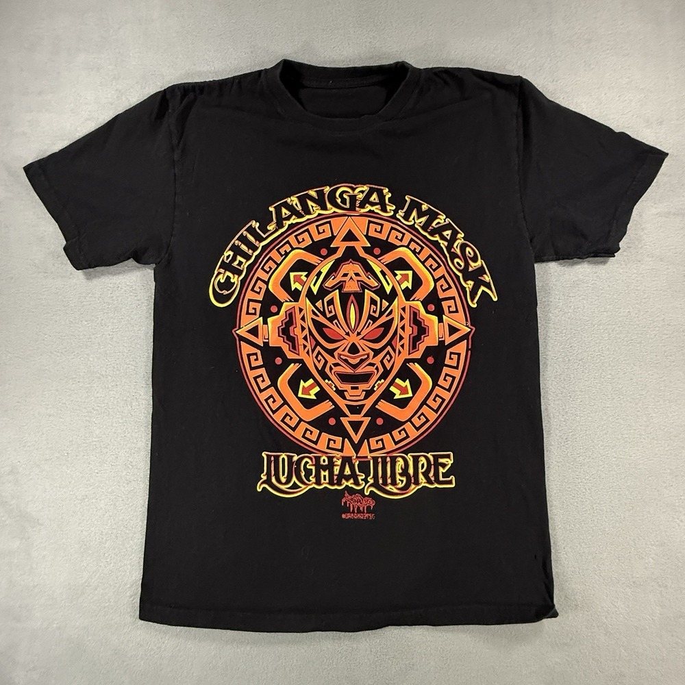 Chilanga Mask Lucha Libre‎ Mask Black T-Shirt Medium Libre Aztec